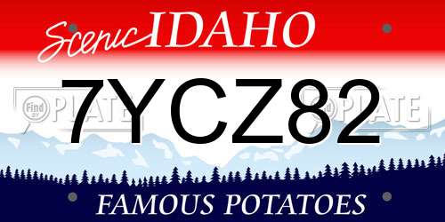 7YCZ82 Idaho License Plate