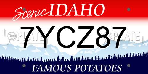 7YCZ87 Idaho License Plate