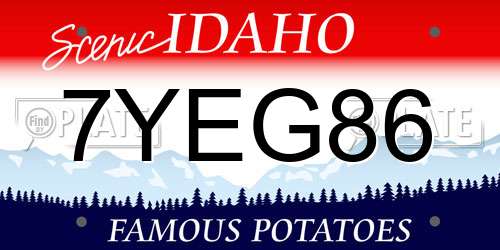 7YEG86 Idaho License Plate