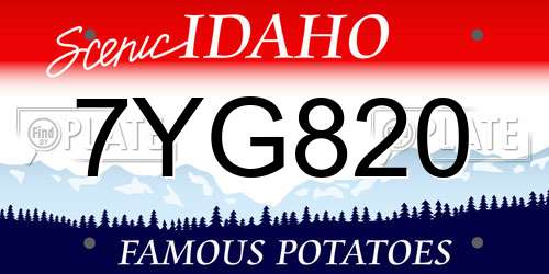 7YG820 Idaho License Plate