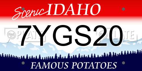 7YGS20 Idaho License Plate
