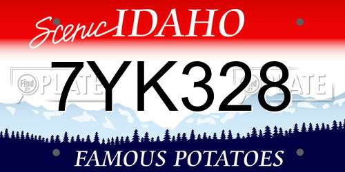 7YK328 Idaho License Plate