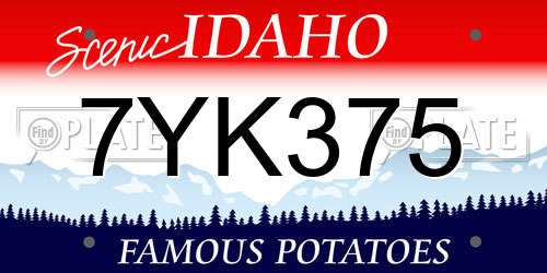 7YK375 Idaho License Plate