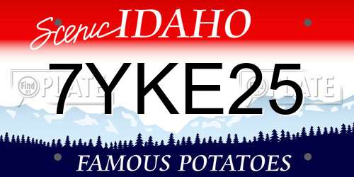 7YKE25 Idaho License Plate