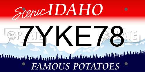7YKE78 Idaho License Plate