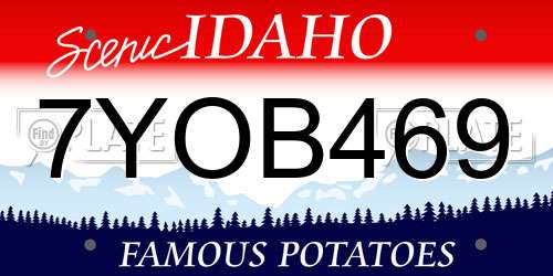 7YOB469 Idaho License Plate
