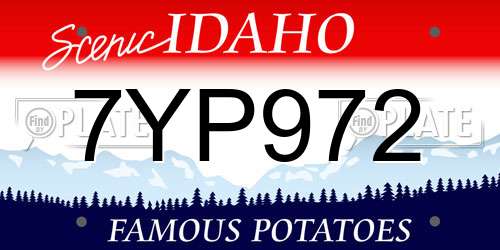 7YP972 Idaho License Plate
