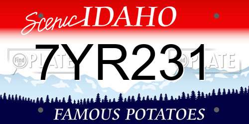 7YR231 Idaho License Plate