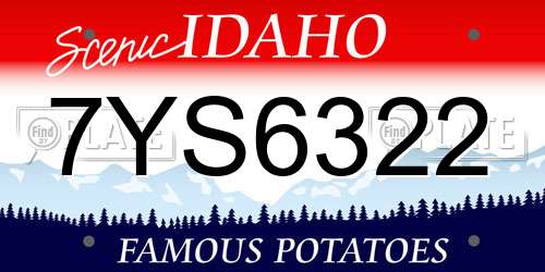 7YS6322 Idaho License Plate