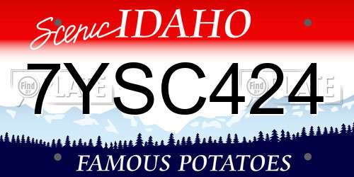 7YSC424 Idaho License Plate