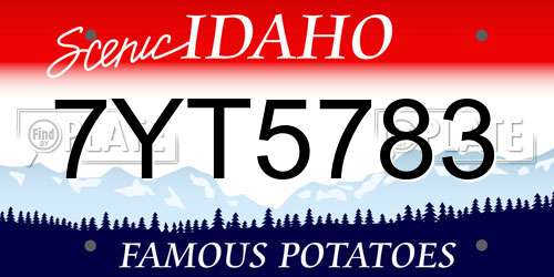 7YT5783 Idaho License Plate