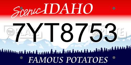 7YT8753 Idaho License Plate