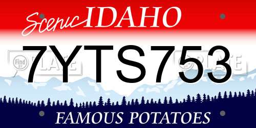 7YTS753 Idaho License Plate