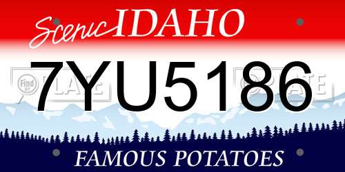 7YU5186 Idaho License Plate