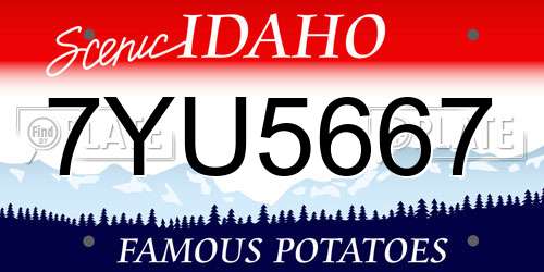 7YU5667 Idaho License Plate
