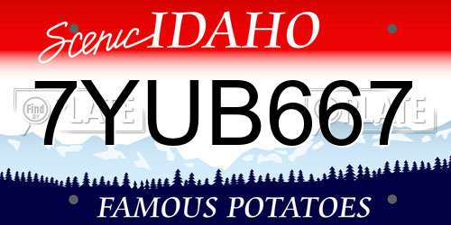 7YUB667 Idaho License Plate