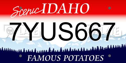7YUS667 Idaho License Plate