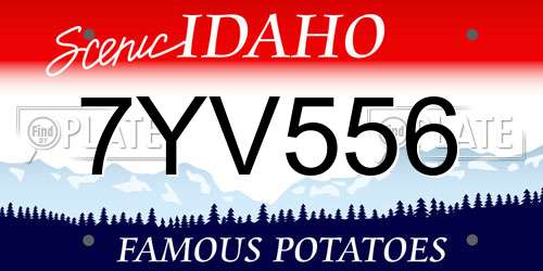 7YV556 Idaho License Plate