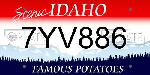 7YV886 Idaho License Plate