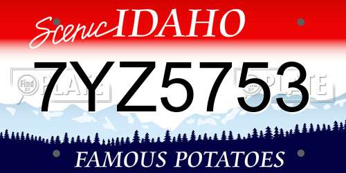 7YZ5753 Idaho License Plate
