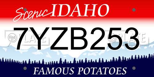 7YZB253 Idaho License Plate