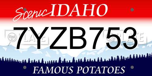 7YZB753 Idaho License Plate