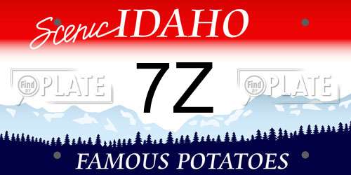 7Z Idaho License Plate