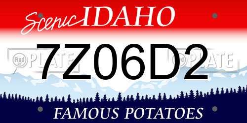 7Z06D2 Idaho License Plate
