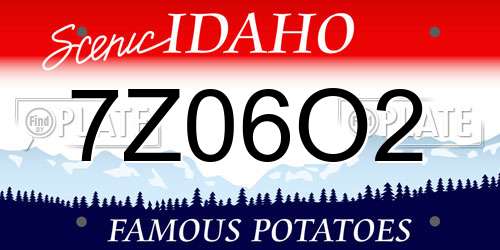 7Z06O2 Idaho License Plate