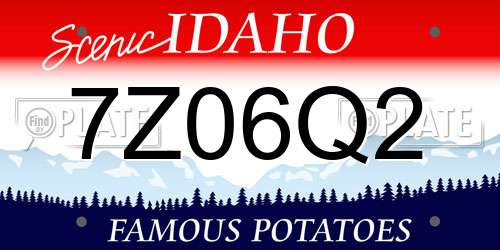 7Z06Q2 Idaho License Plate