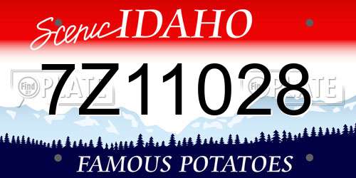 7Z11028 Idaho License Plate