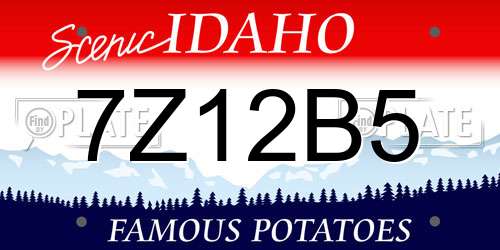 7Z12B5 Idaho License Plate