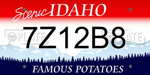 7Z12B8 Idaho License Plate