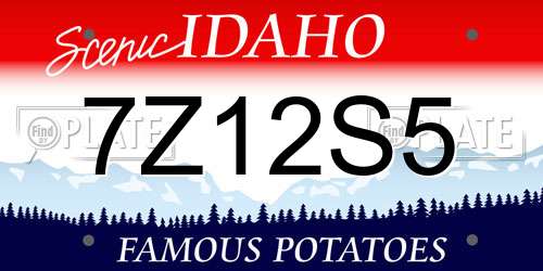 7Z12S5 Idaho License Plate