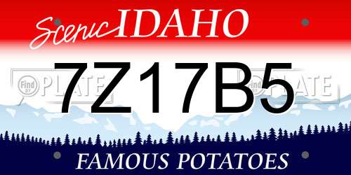 7Z17B5 Idaho License Plate