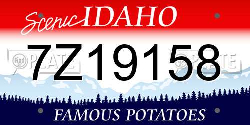 7Z19158 Idaho License Plate