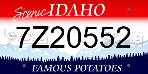 7Z20552 Idaho License Plate