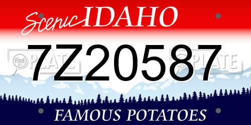 7Z20587 Idaho License Plate