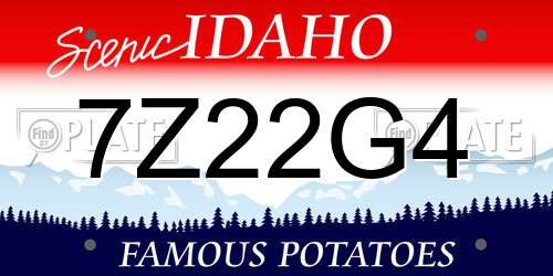 7Z22G4 Idaho License Plate