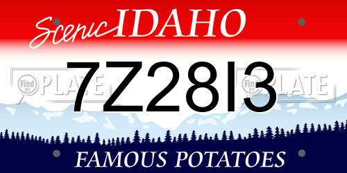 7Z28I3 Idaho License Plate