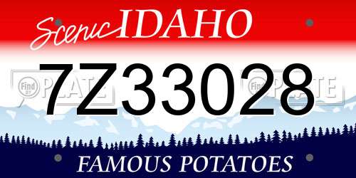 7Z33028 Idaho License Plate