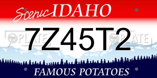 7Z45T2 Idaho License Plate