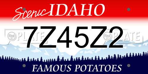 7Z45Z2 Idaho License Plate