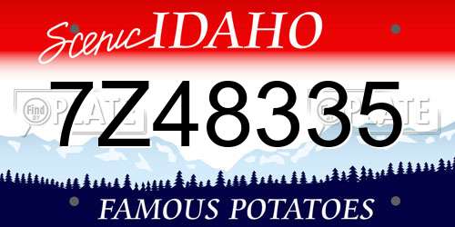 7Z48335 Idaho License Plate