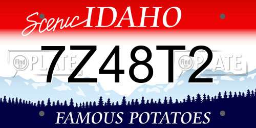 7Z48T2 Idaho License Plate