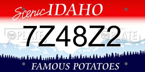 7Z48Z2 Idaho License Plate