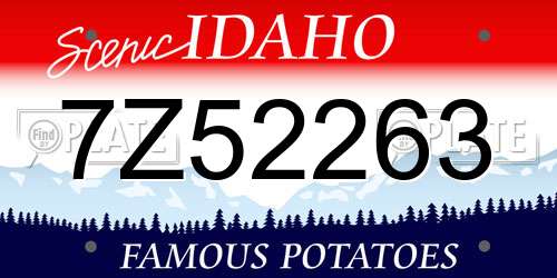 7Z52263 Idaho License Plate