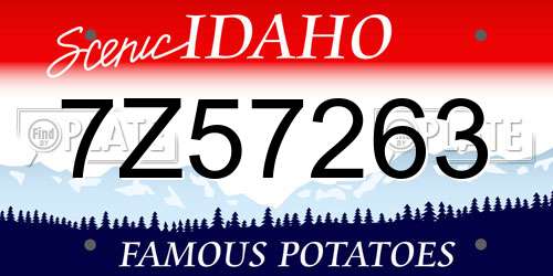 7Z57263 Idaho License Plate