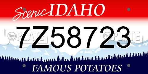 7Z58723 Idaho License Plate