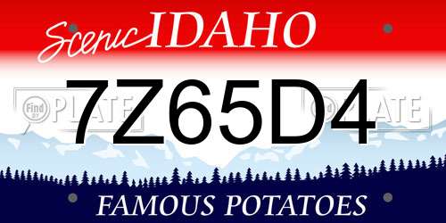 7Z65D4 Idaho License Plate
